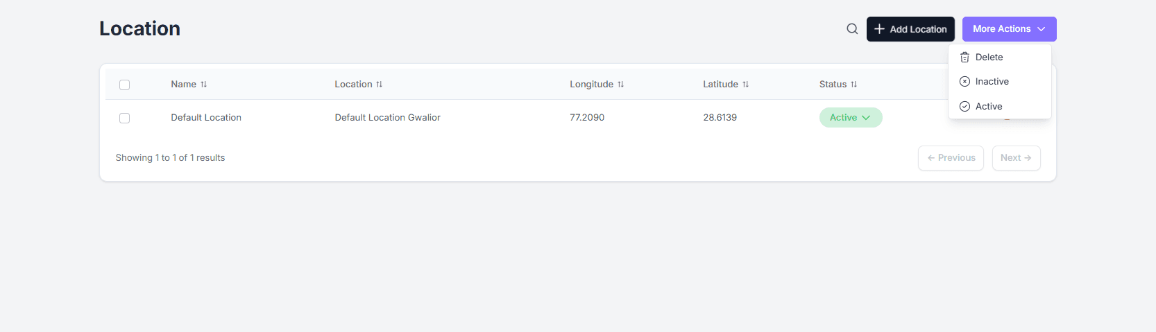 More Actions Location