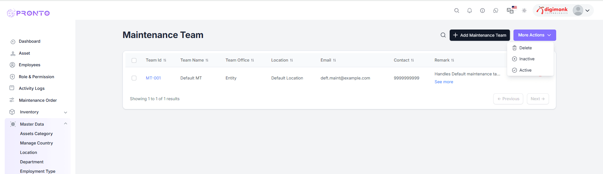 More Actions Maintenance Team
