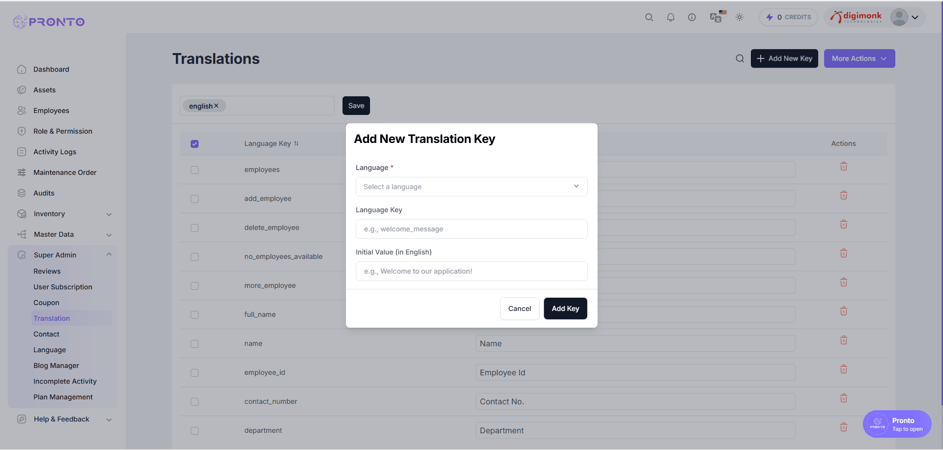 Add New Translation Key